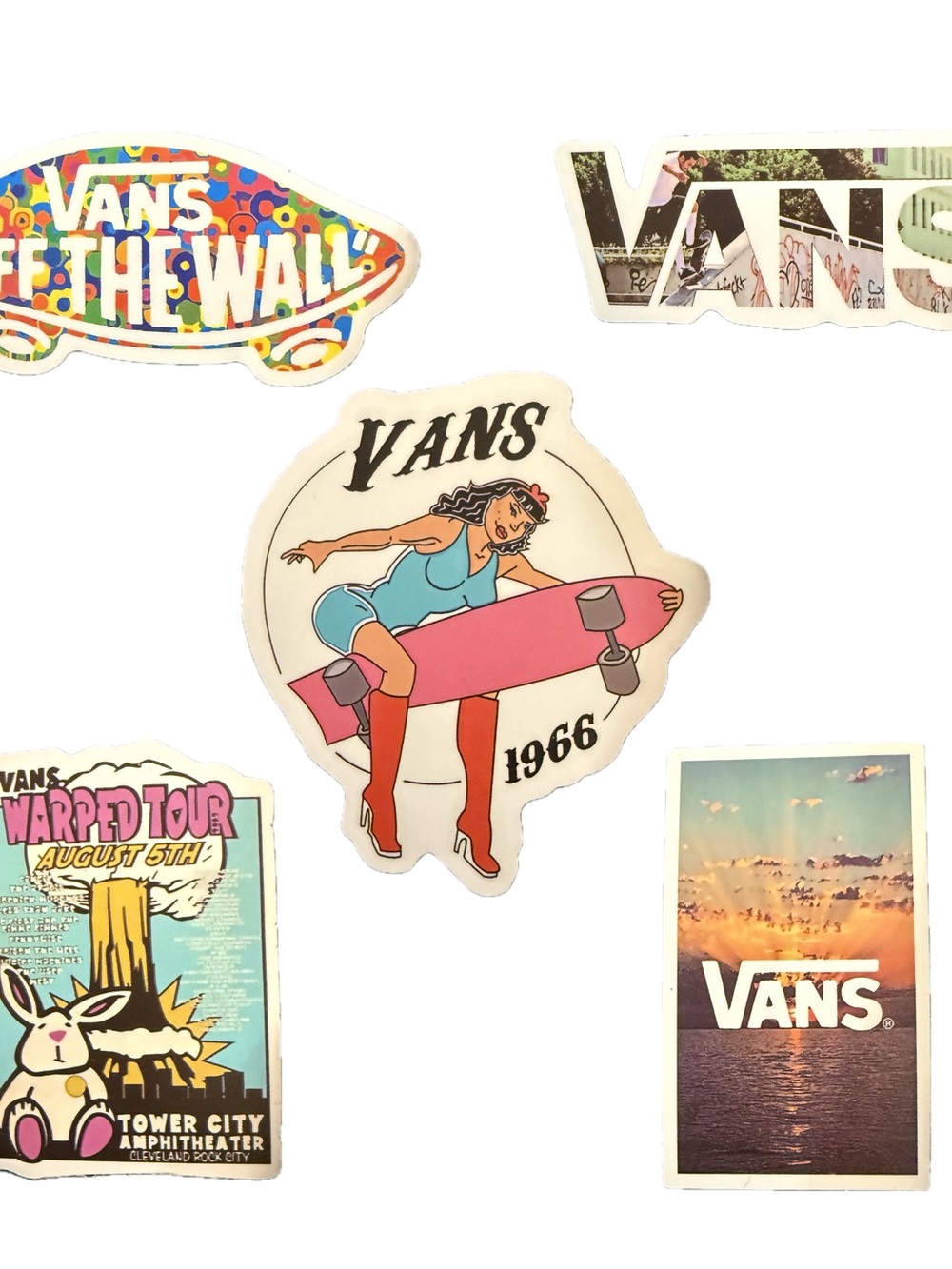 Vans Sticker Lot Warped Tour Off The Wall Skateboarding Music Festival Decals